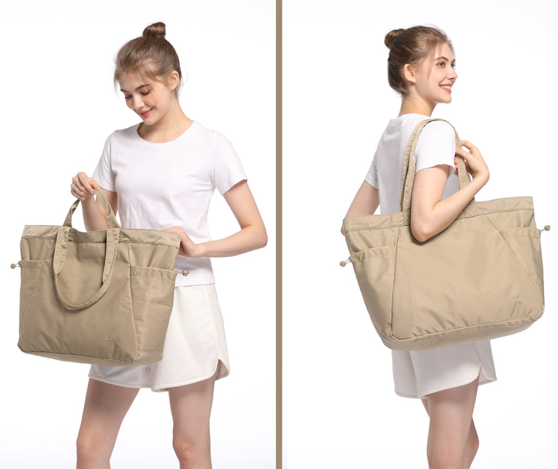 Mouteenoo Tote Bag for Women with Zipper, Tote Handbag Large Shoulder Bag for Gym, Work, Travel, School