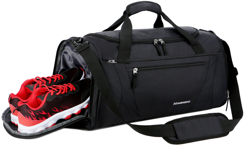 Mouteenoo Gym Bag 40L Sports Travel Duffel Bag for Men and Women with Shoes Compartment