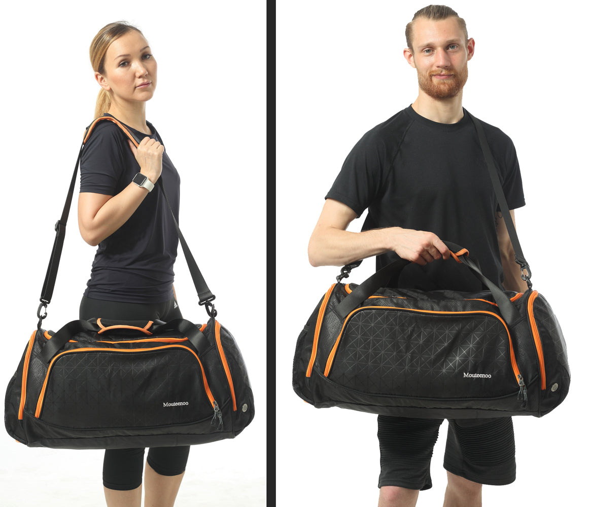 Mouteenoo Sports Travel Duffel Gym Bag for Men Women with Shoes Compar